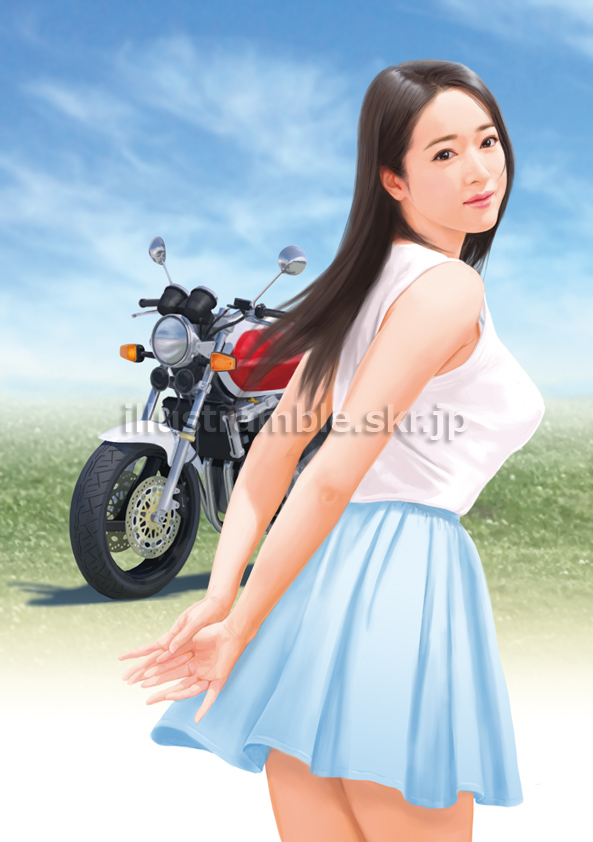 『空とバイクと憧れの女 (実業之日本社文庫)』カバーイラスト