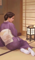 a widow in kimono